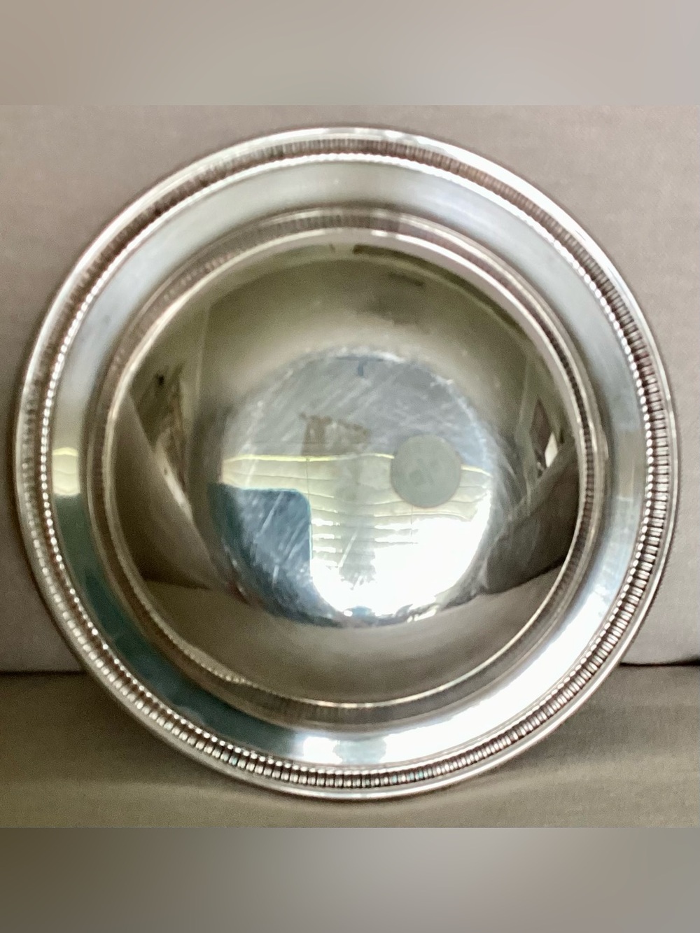 Vintage International Silver Co Silverplate Rope Edge Bowl 7.5" Round Candy Dish